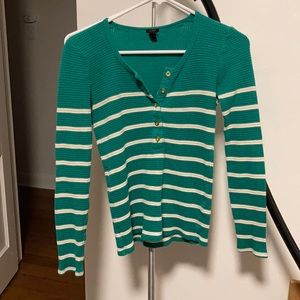Jcrew sleep thermal striped long sleeve waffle XXS